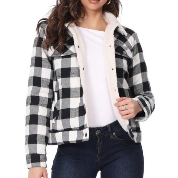 MONTREZ LADIES BLACK & WHITE BUFFALO PLAID